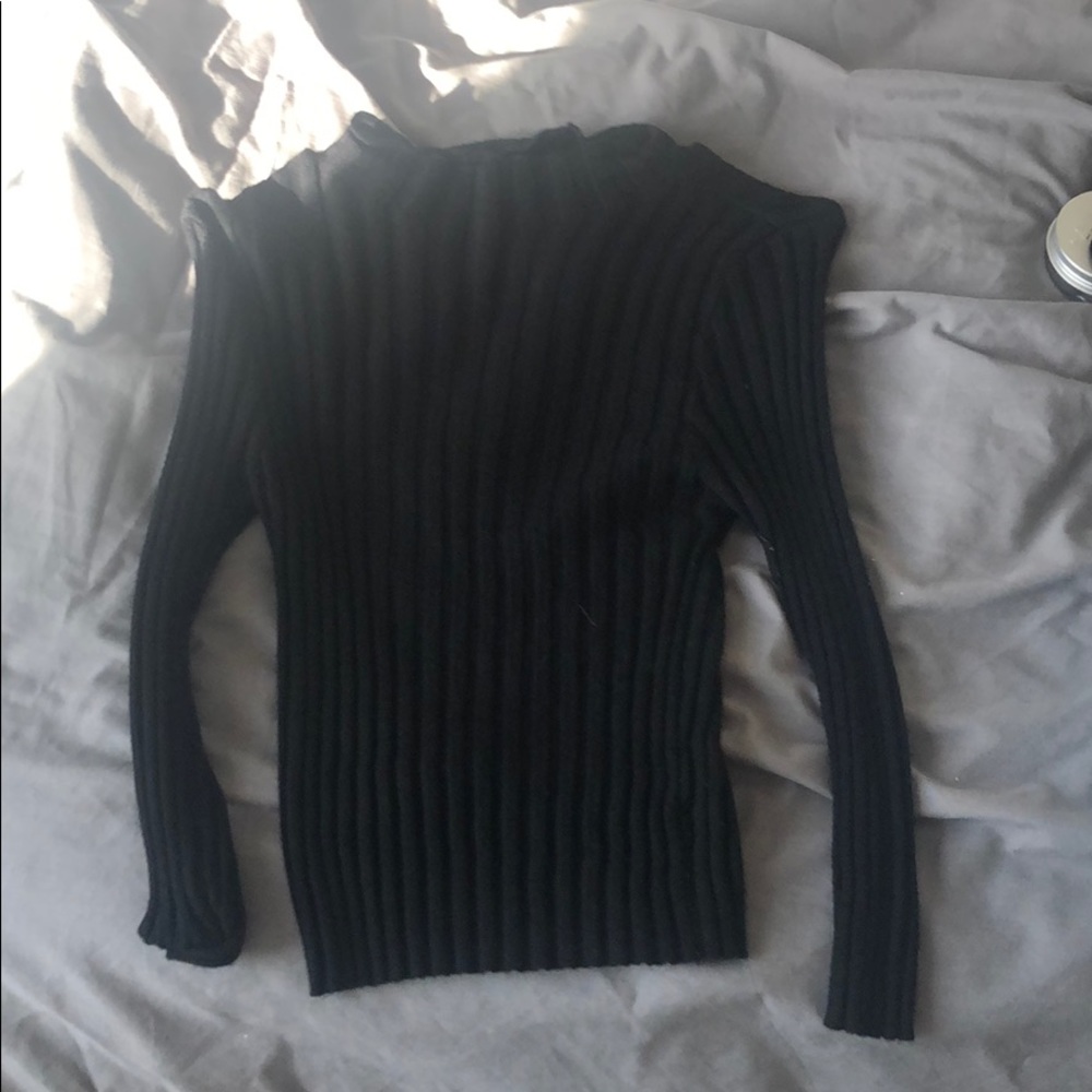 Cropped mock neck sweater